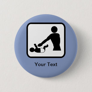 Customisable Baby Change Logo for a New Dad 6 Cm Round Badge