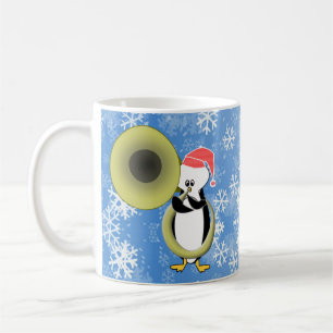 Customisable Baby Penguin Tuba Christmas Mug