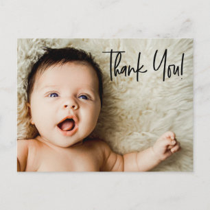 Customisable Baby Photo and Message Thank You  Postcard