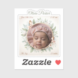 Customisable Baby Photo Sticker with Fairy Frame