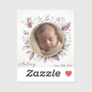 Customisable Baby Photo Sticker with Fairy Frame