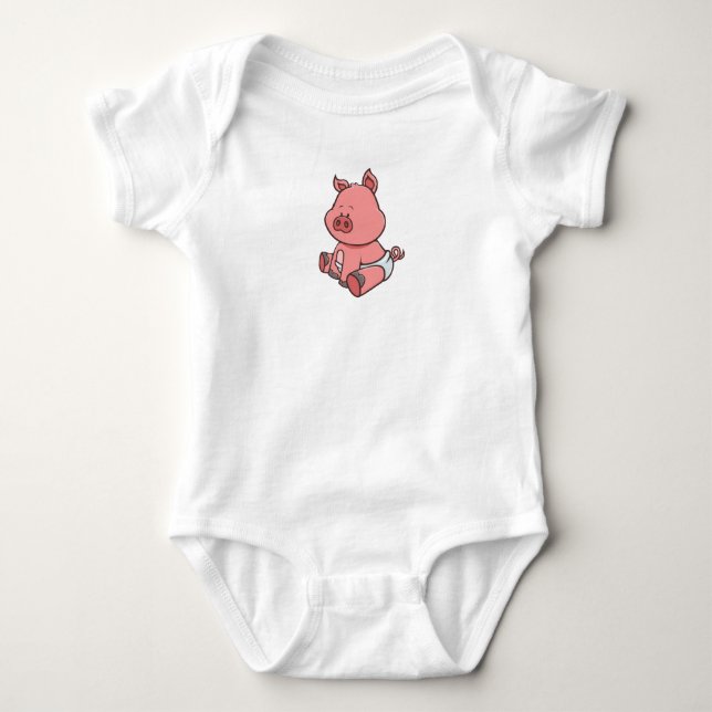Customisable Baby Pig Bodysuit (Front)