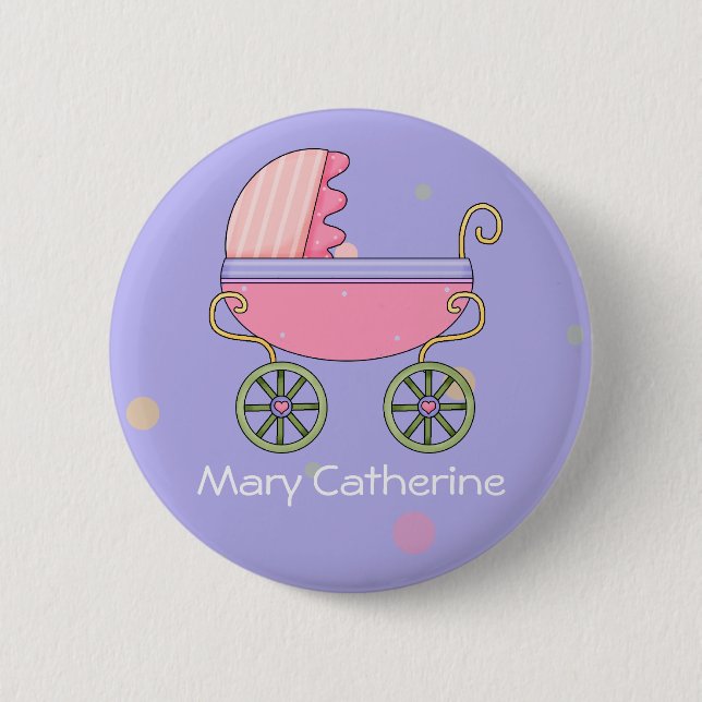 Customisable Baby Shower Favours 6 Cm Round Badge (Front)