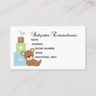 Customisable Baby Sitter business card