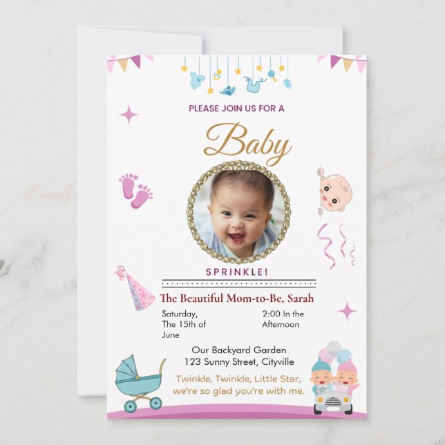 Customisable Baby Sprinkle Invitation (Front)