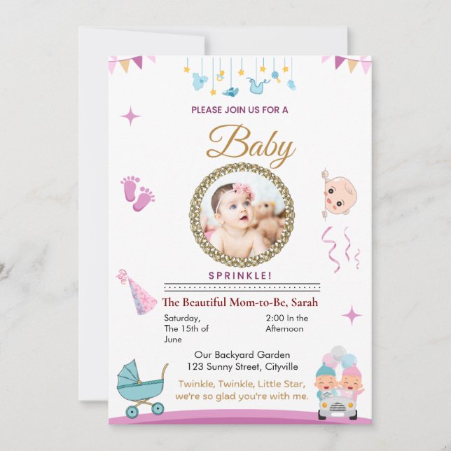 Customisable Baby Sprinkle Invitation (Front)