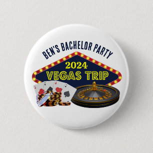 Customisable Bachelor Party Las Vegas Trip Casino 6 Cm Round Badge