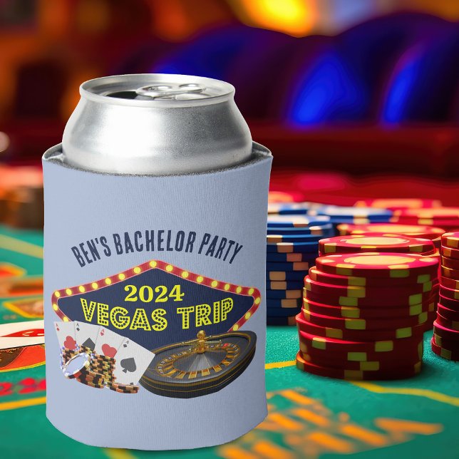Customisable Bachelor Party Las Vegas Trip Casino Can Cooler (Creator Uploaded)