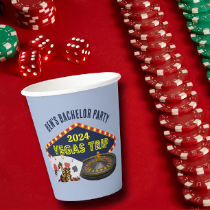Customisable Bachelor Party Las Vegas Trip Casino Paper Cups