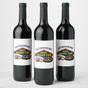 Customisable Bachelor Party Las Vegas Trip Casino Wine Label