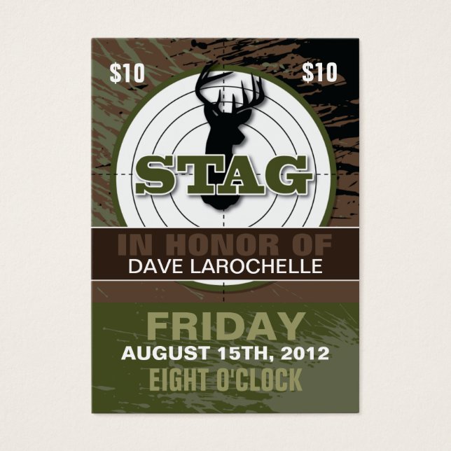Customisable Bachelor / Stag Tickets (Front)