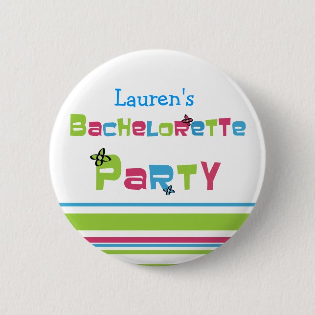 Customisable Bachelorette Party Button (Front)