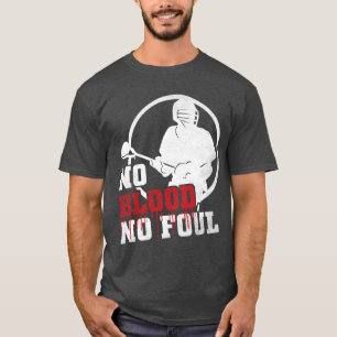 Customisable Back Print No Blood Lacrosse T-Shirt