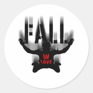 Customisable Background Colour for Fall in Love Classic Round Sticker