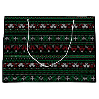 Customisable Background Colour My Bells Ugly Xmas Large Gift Bag