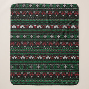 Customisable Background Colour My Bells Ugly Xmas Sherpa Blanket