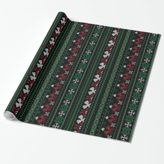 Customisable Background Colour My Bells Ugly Xmas Wrapping Paper (Unrolled)