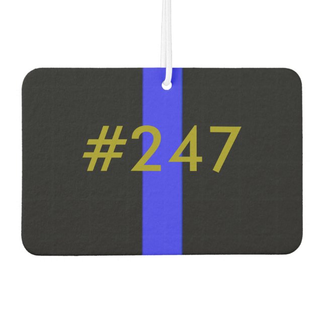Customisable Badge Number Thin Blue Line Car Air Freshener (Front)