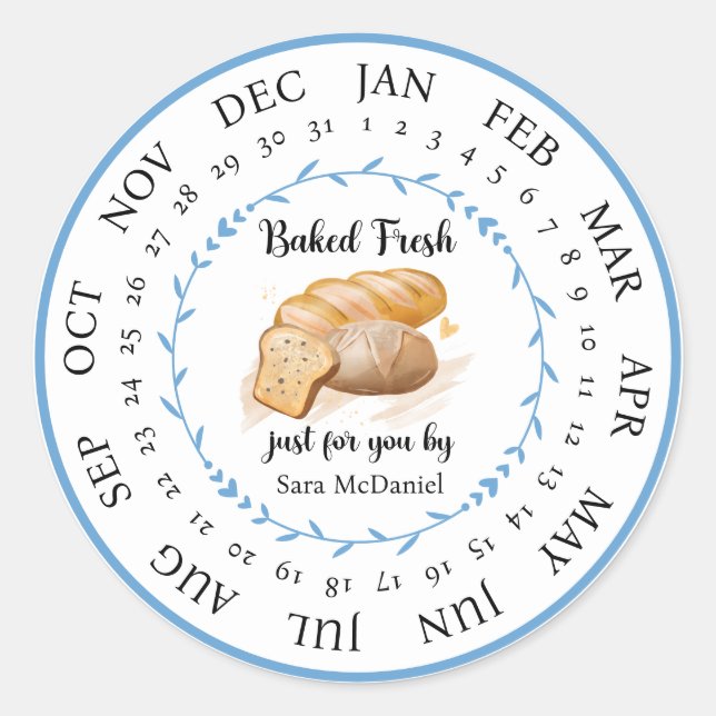 Customisable Baked Fresh Just For You Food Sticker (Front)
