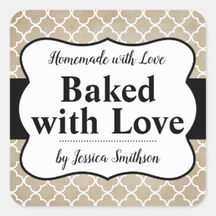 Customisable Baked with Love Label HM010sqv1