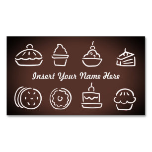 Customisable baker pastry chef brown 	Magnetic business card