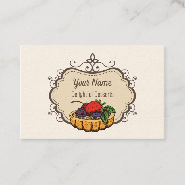 Customisable baker pastry chef business card (Front)