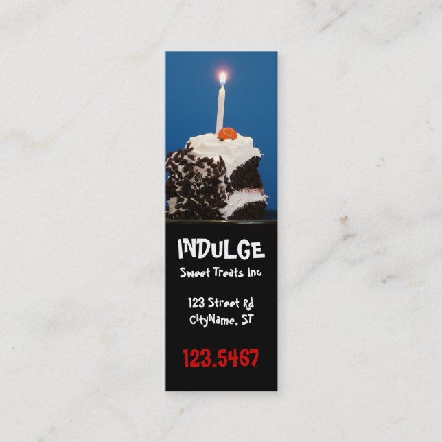 Customisable  Bakery Business Card Bookmark (Front)