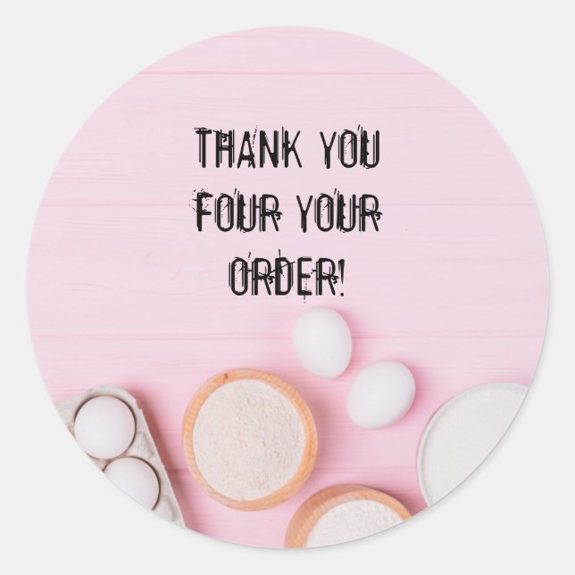 CUSTOMISABLE BAKERY THANK YOU STICKERS (Front)