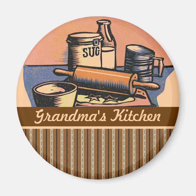 Customisable baking kitchen decorative magnet (Front)