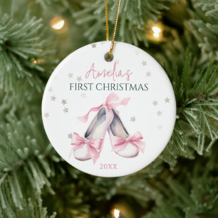 Customisable Ballerina Baby Girl 1st Christmas Ceramic Tree Decoration