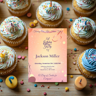 Customisable Balloon Birthday with Adorable Puppy Invitation