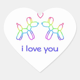Customisable Balloon Dogs Heart Sticker