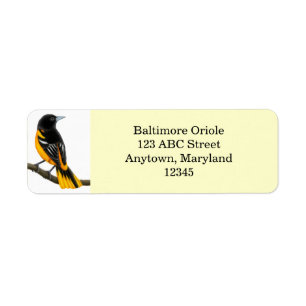Customisable Baltimore Oriole Bird Label