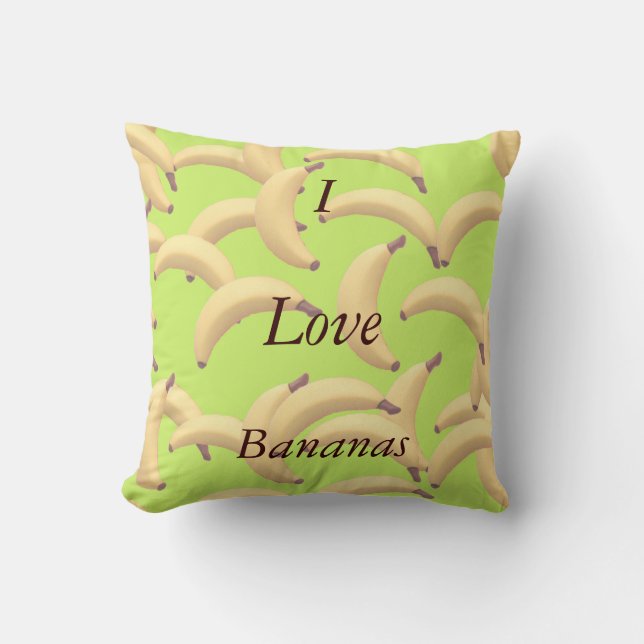 Customisable Bananas with text Cushion (Front)