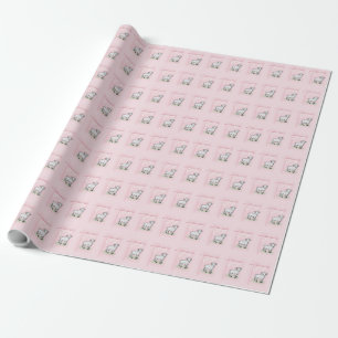 Customisable, Baptism, Pink, Girl, Lamb Wrapping Paper