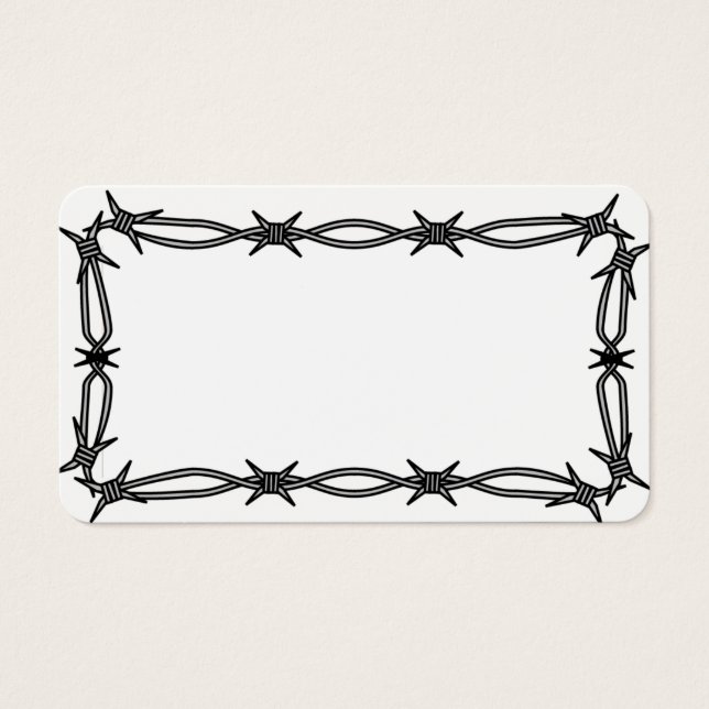 Customisable Barbed Wire Border Blank Card (Front)