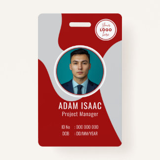 Customisable Barcode Logo Name Tag Staff  ID Badge