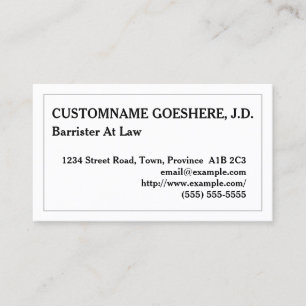 Customisable Barrister At Law Business Card