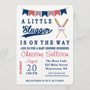 Customisable Baseball Baby Shower Invitation