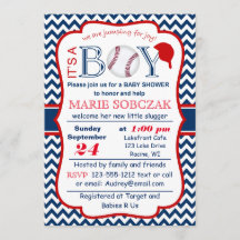 Customisable Baseball Baby Shower Invitation