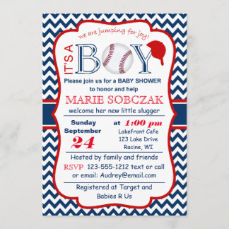 Customisable Baseball Baby Shower Invitation