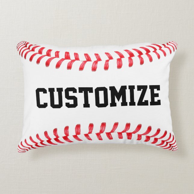 Customisable Baseball Bedroom Accent Pillow (Front)