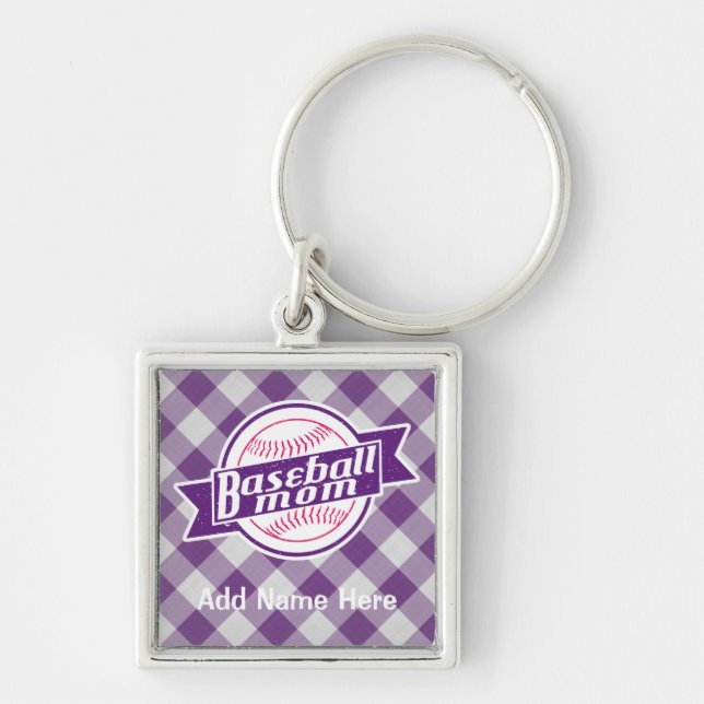 Customisable Baseball Mum Keyring (Front)