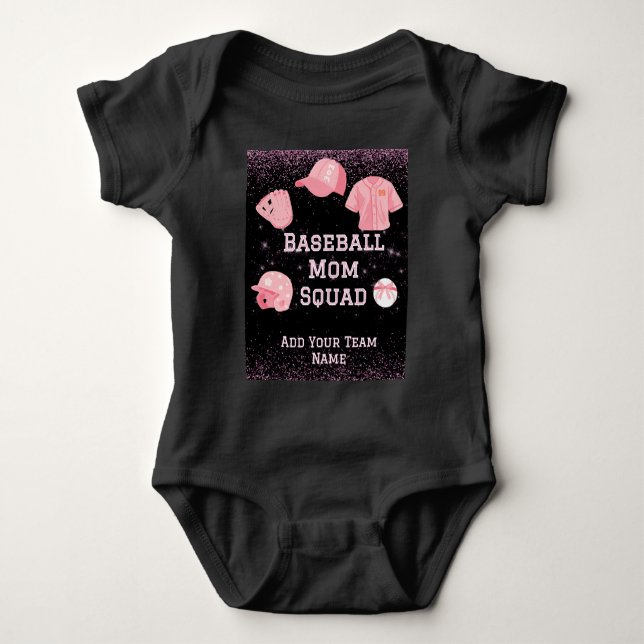 Customisable Baseball Mum Squad Bib  Baby Bodysuit (Front)