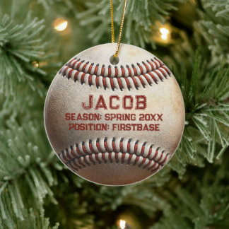  Customisable Baseball Player Name Kids Christmas Ceramic Tree Decoration