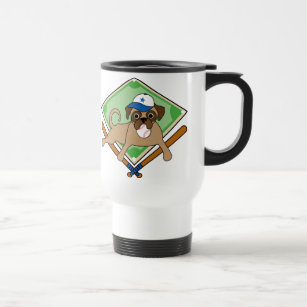 Customisable Baseball Pug Gifts and Tees Travel Mug