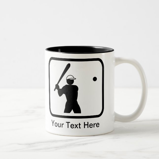Customisable Baseballer Logo Two-Tone Coffee Mug (Right)