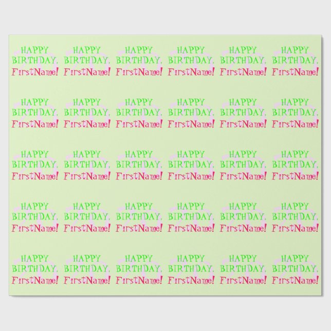 Customisable, Basic 20th Birthday Wrapping Paper (Flat)