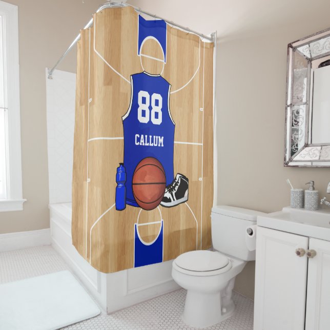 Customisable Basketball Designer Shower Curtain (In Situ)