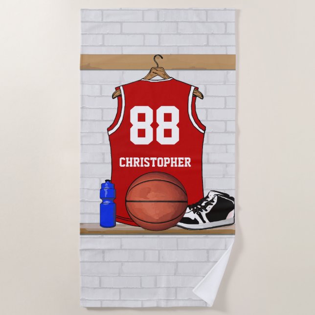 Customisable basketball player design beach towel (Front)